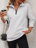 Zip-up Dropped Shoulder Sweatshirt