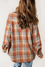 Plaid Button Up Long Sleeve Hooded Jacket (2)