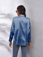 Collared Neck Buttoned Long Sleeve Shirt (26)