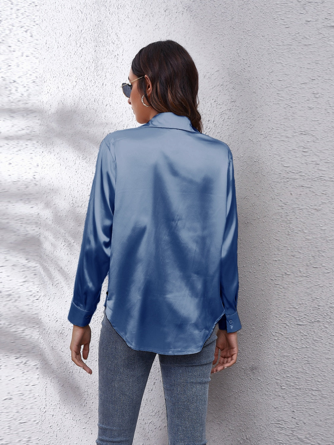 Collared Neck Buttoned Long Sleeve Shirt (26)