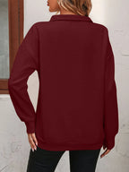 Zip-up Dropped Shoulder Sweatshirt (17)