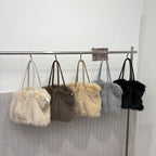 Plush High-end Pleated Faux Fox Fur Shoulder Bag photo 2