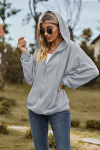 Cable-knit Long Sleeve Hooded Jacket (20)