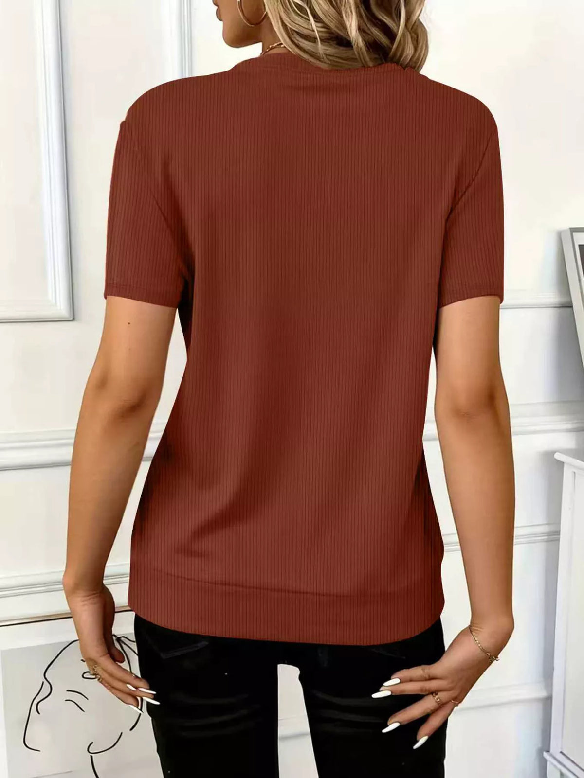 Half Zip Short Sleeve Top (17)