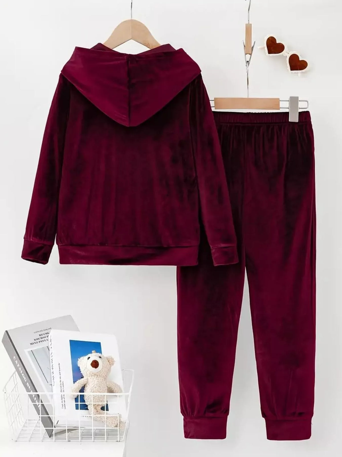Full Size Velvet Hoodie Pants Set Plus (18)