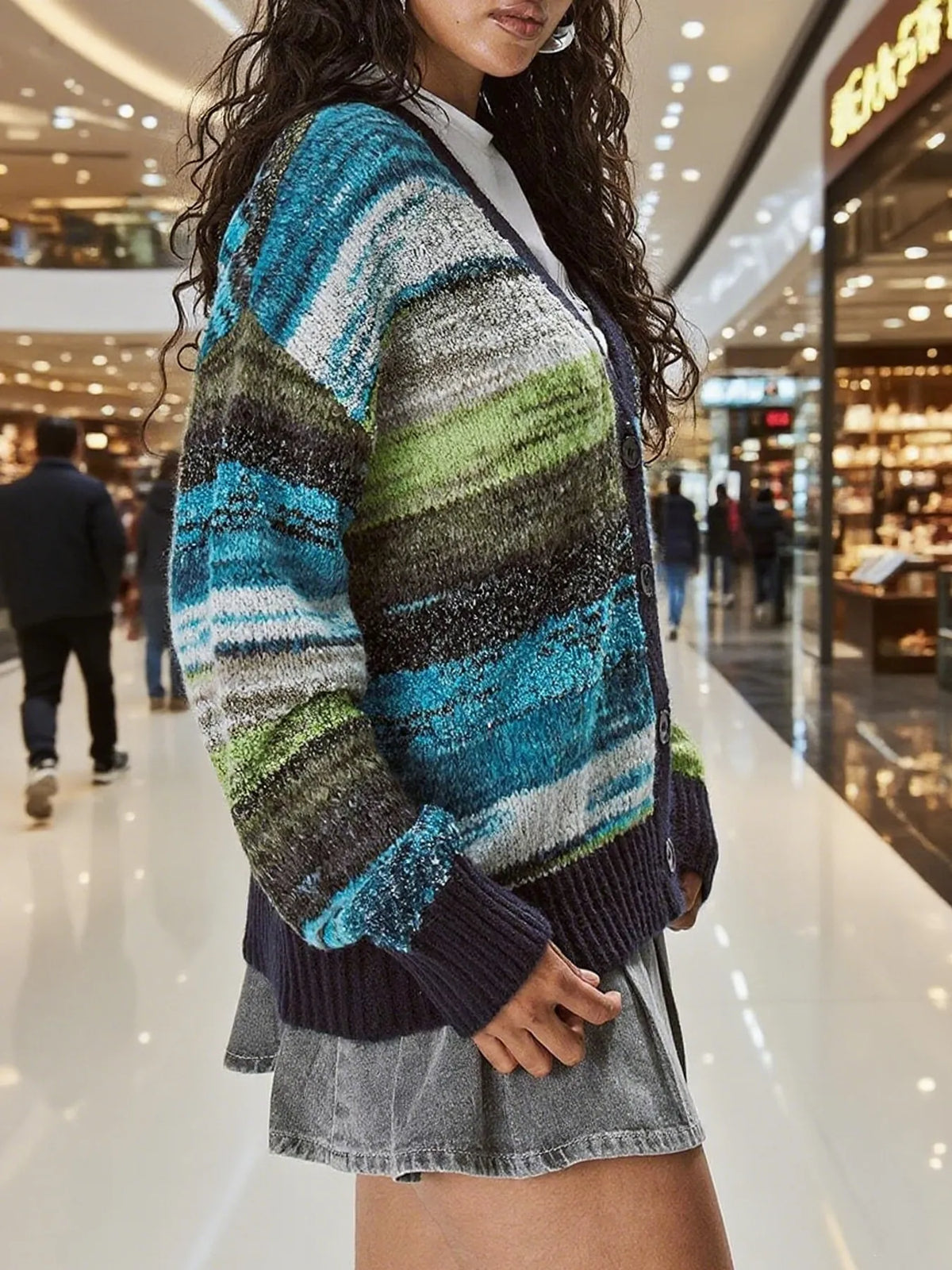 Gradient Stripe Button-up Cardigan (12)