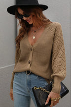 Rib-knit Plunge Raglan Sleeve Cardigan (9)