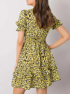 Leopard Print Tie Front Short Sleeve Mini Dress (8)