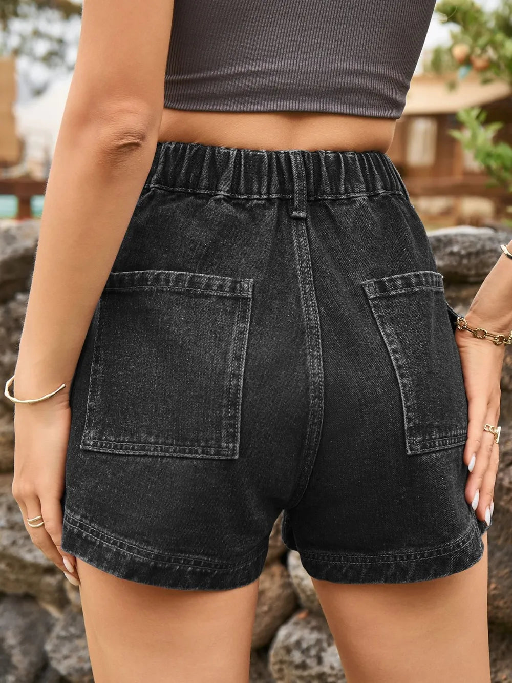 High Waist Denim Shorts Pockets (24)