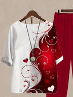 Printed Half Sleeve Top Pants Set (11)