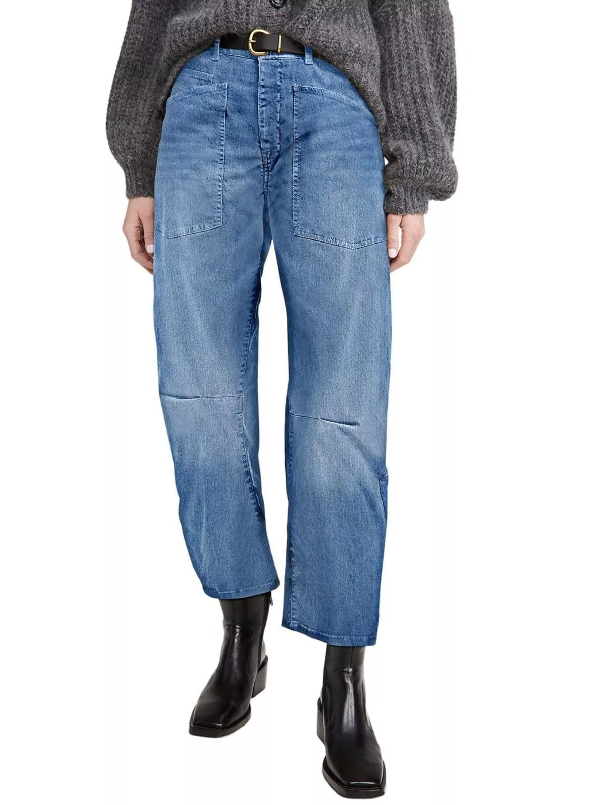Wide-leg Jeans Patch Pockets (3)