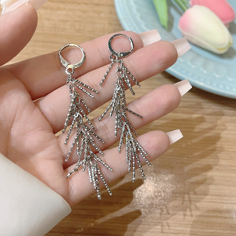All-matching Silver Tassel Earrings photo 6