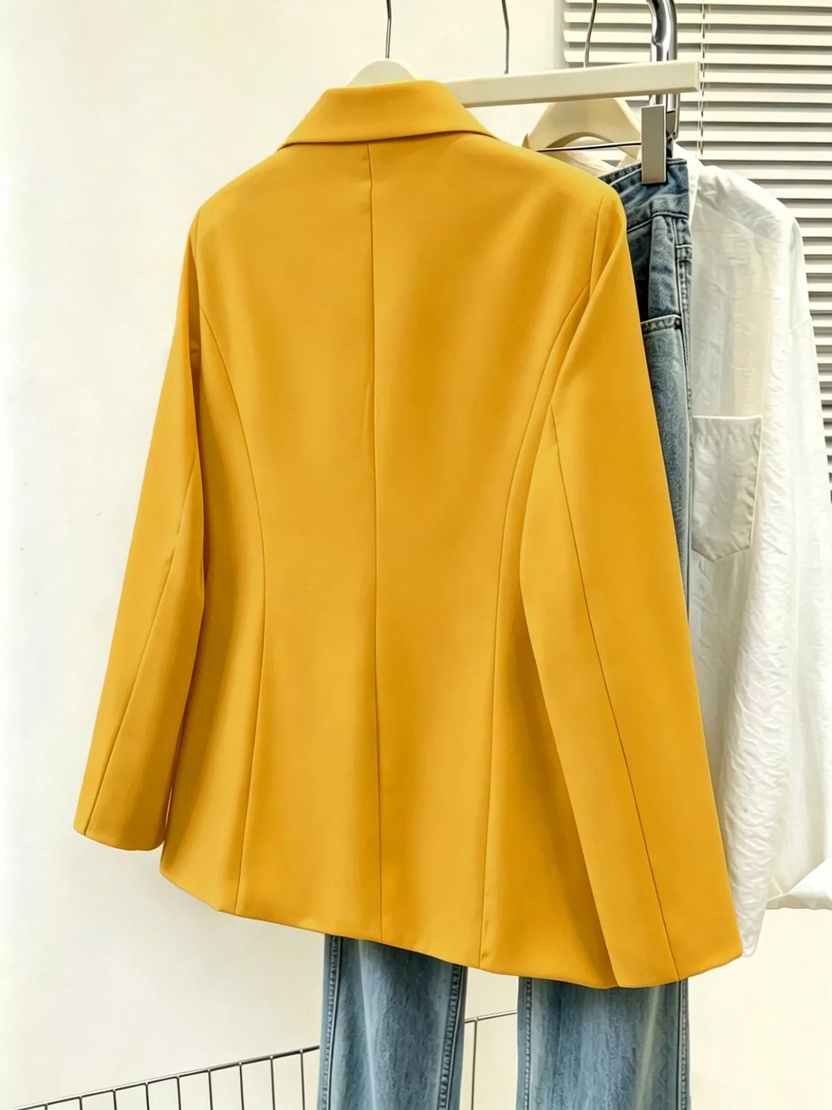 Full Size Single-breasted Lapel Collar Blazer Plus (3)
