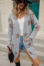 Star Open Front Long Sleeve Cardigan (11)