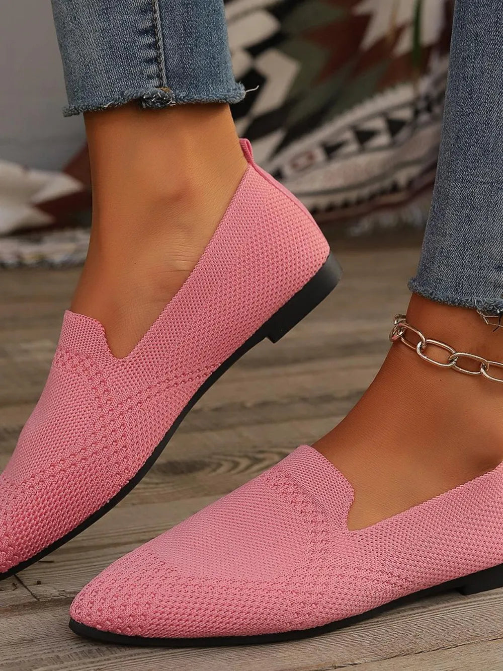 Point Toe Mesh Flats Slip-ons (4)