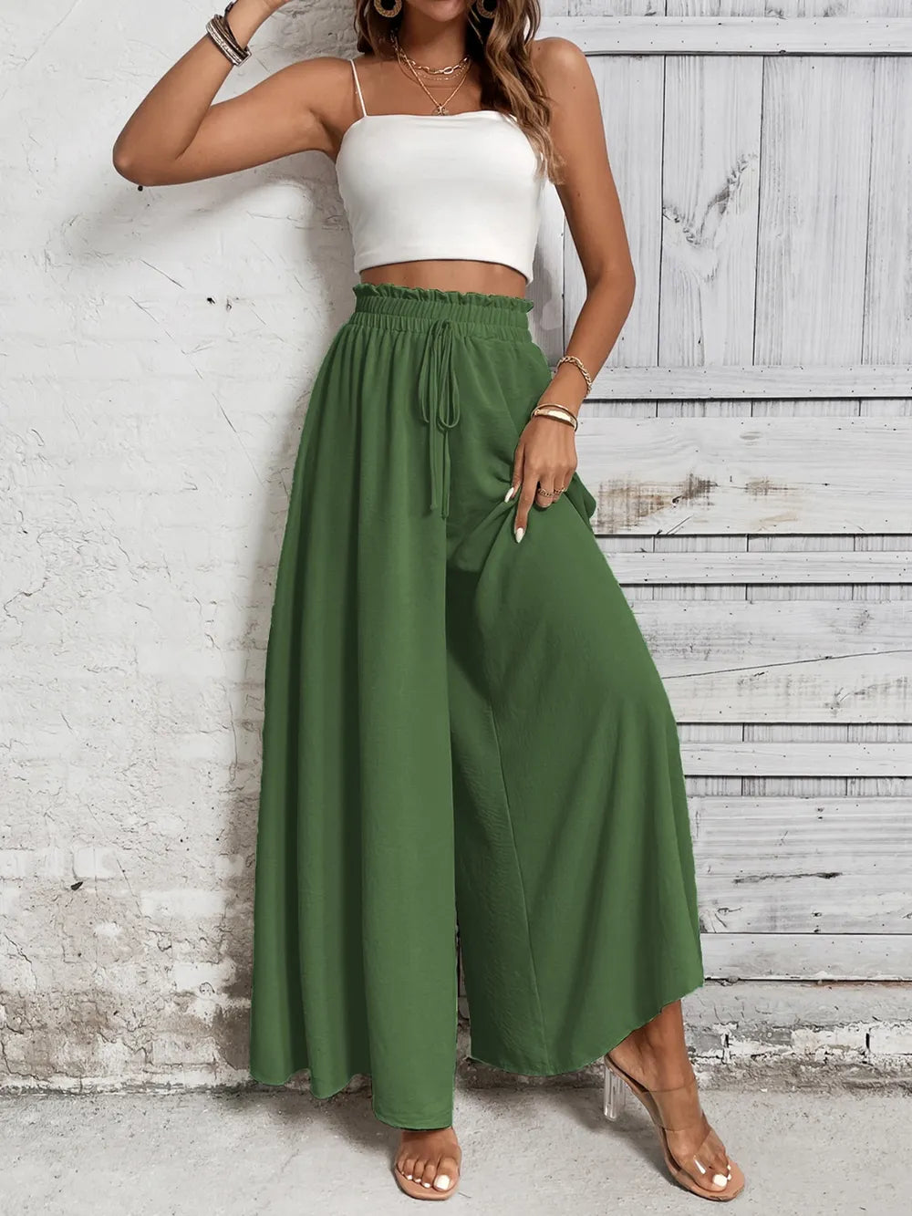 Tied High Waist Wide Leg Pants (14)