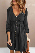 Scoop Neck Empire Waist Long Sleeve Mini Dress (16)
