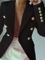 Decor Button Lapel Collar Blazer (27)