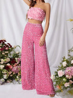 Sequin Embellished Wide Leg Pants (7)