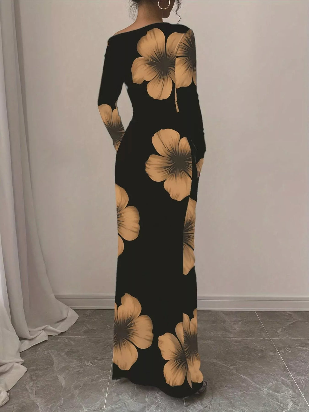 Floral Print One Shoulder Maxi Dress (11)