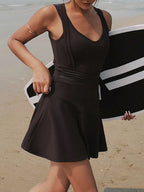 V-neck Wide Strap Active Dress Unitard Liner (3)