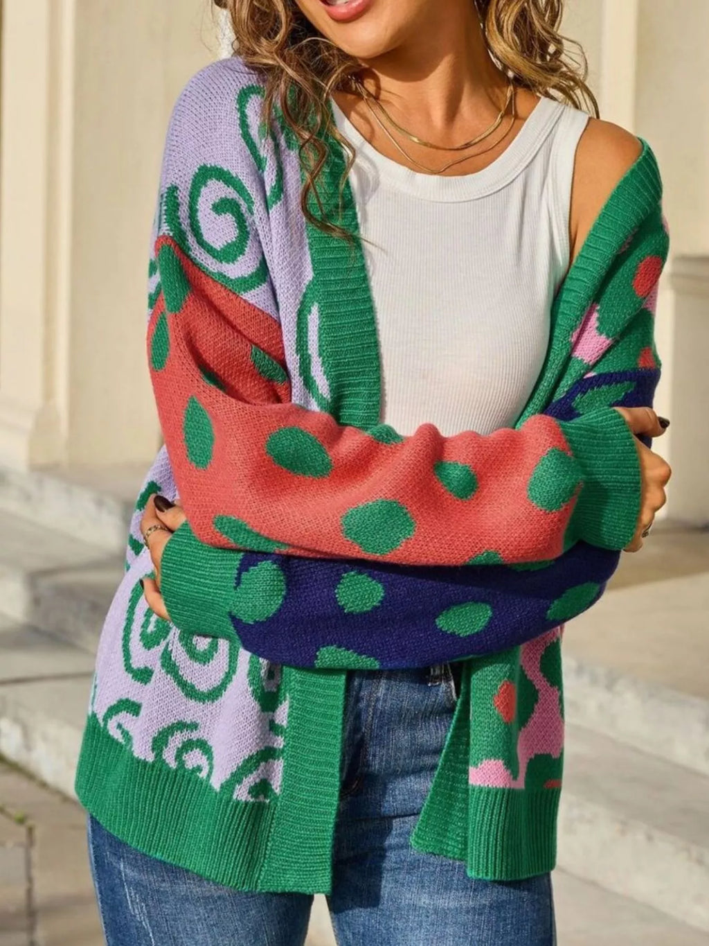 Colorful Open Front Cardigan (7)
