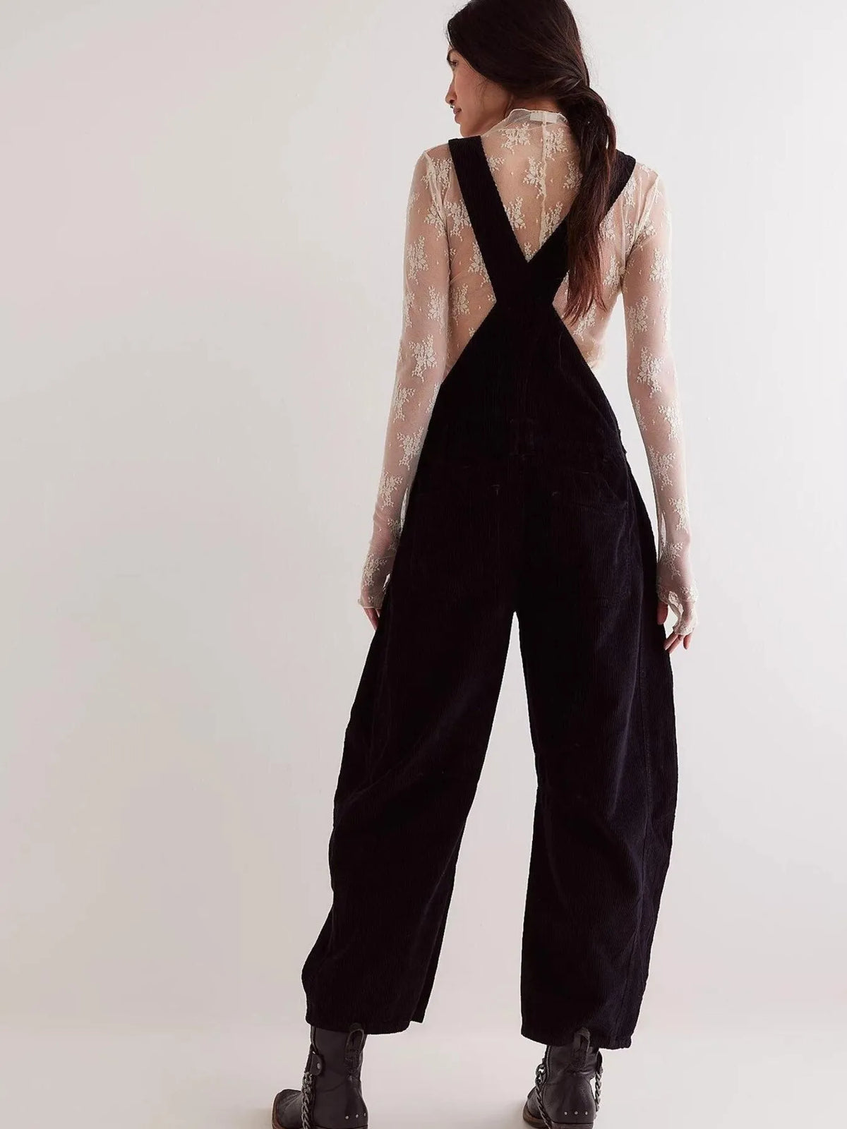 Corduroy Wide-leg Overall Adjustable Straps (5)