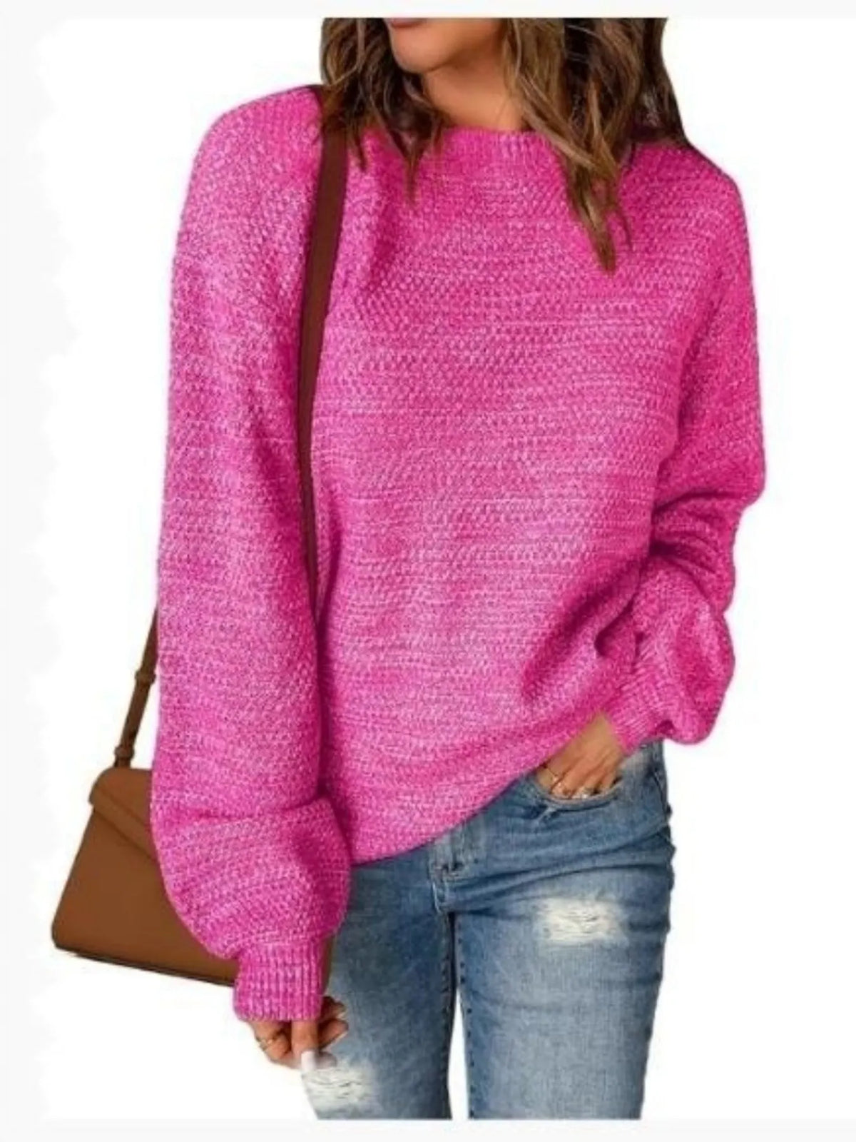 Round Neck Long Sleeve Sweater (4)
