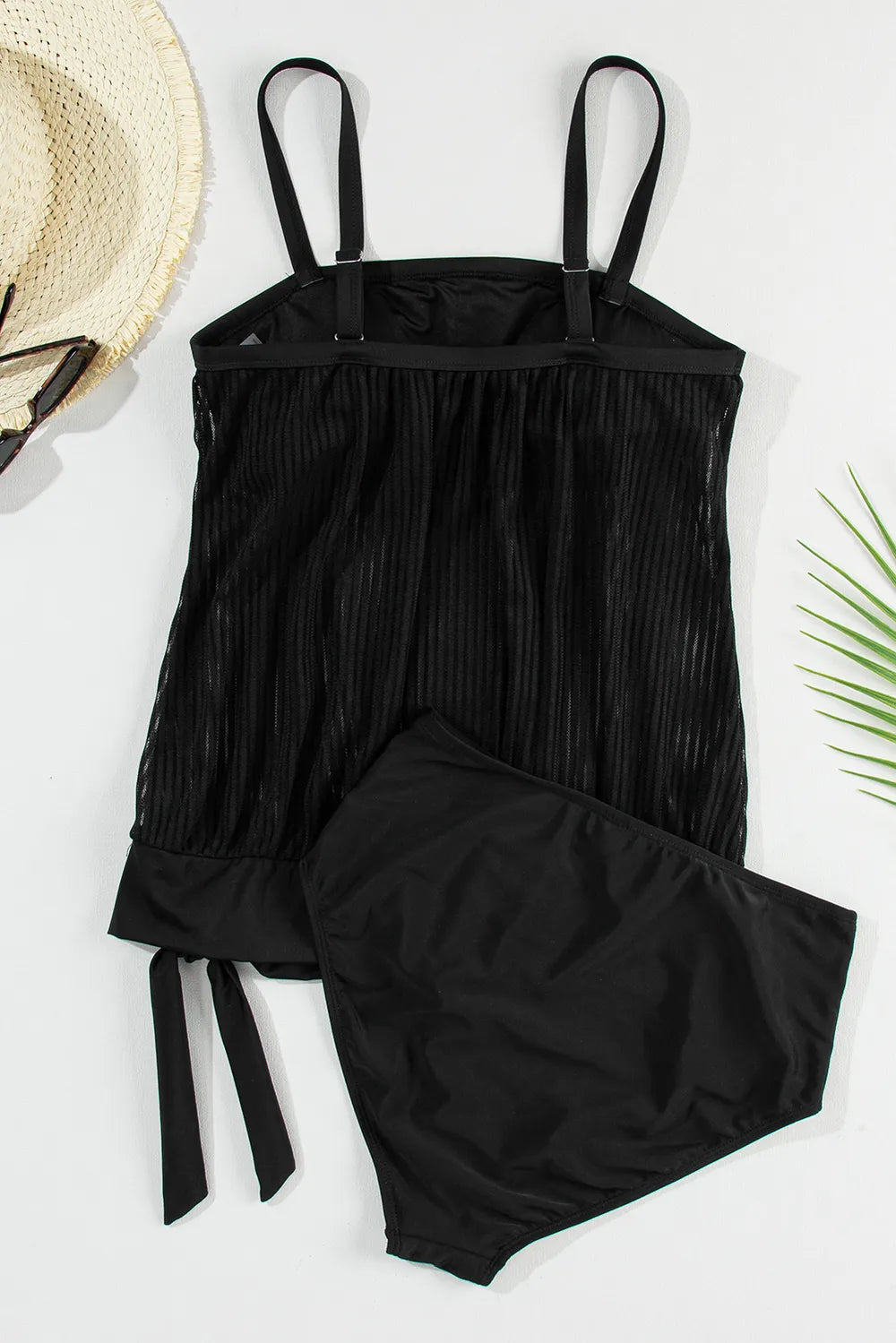 Square Neck Spaghetti Strap Tankini Set (11)