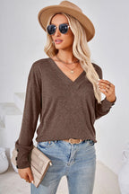 V-neck Dropped Shoulder T-shirt (4)
