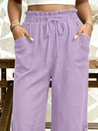 High-waisted Drawstring Capris (17)