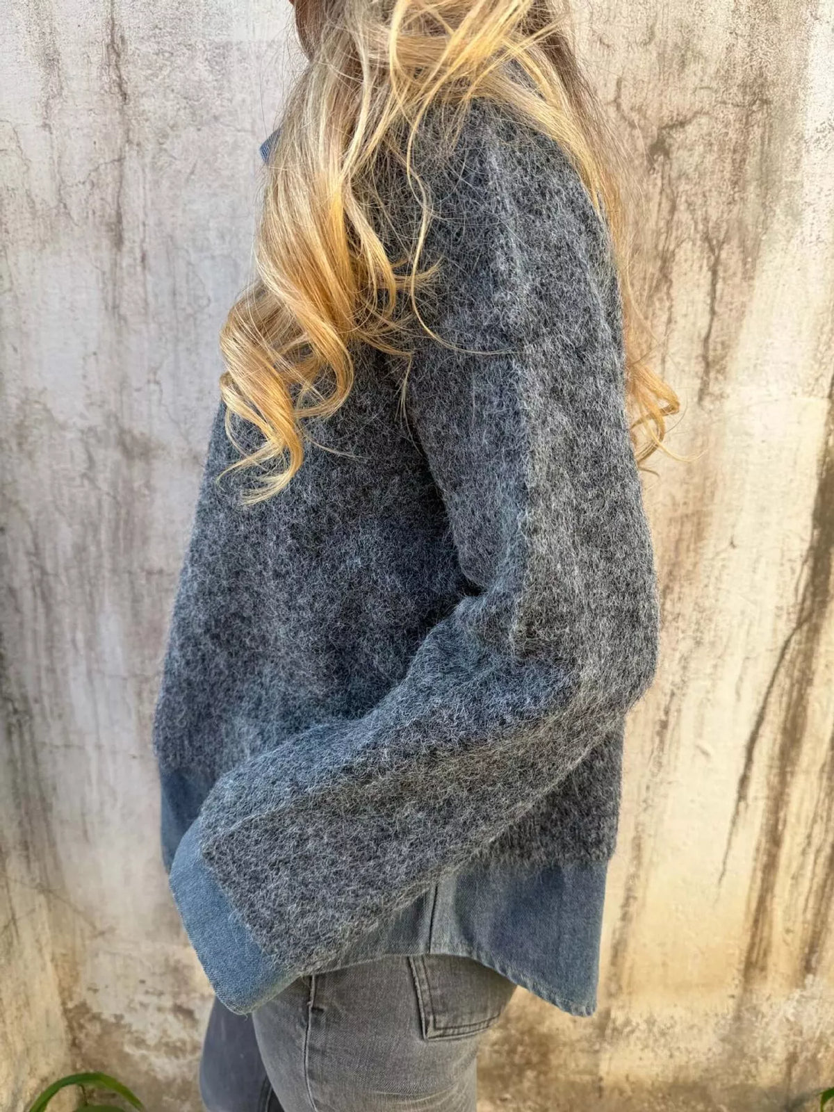 Contrast Denim Collar Half-zip Knit Sweater (8)