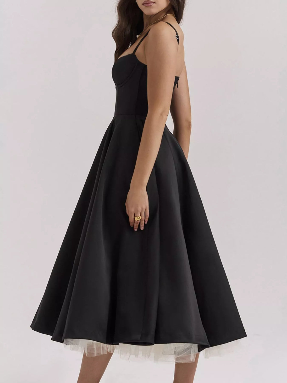 Sweetheart Neck A-line Midi Dress (4)
