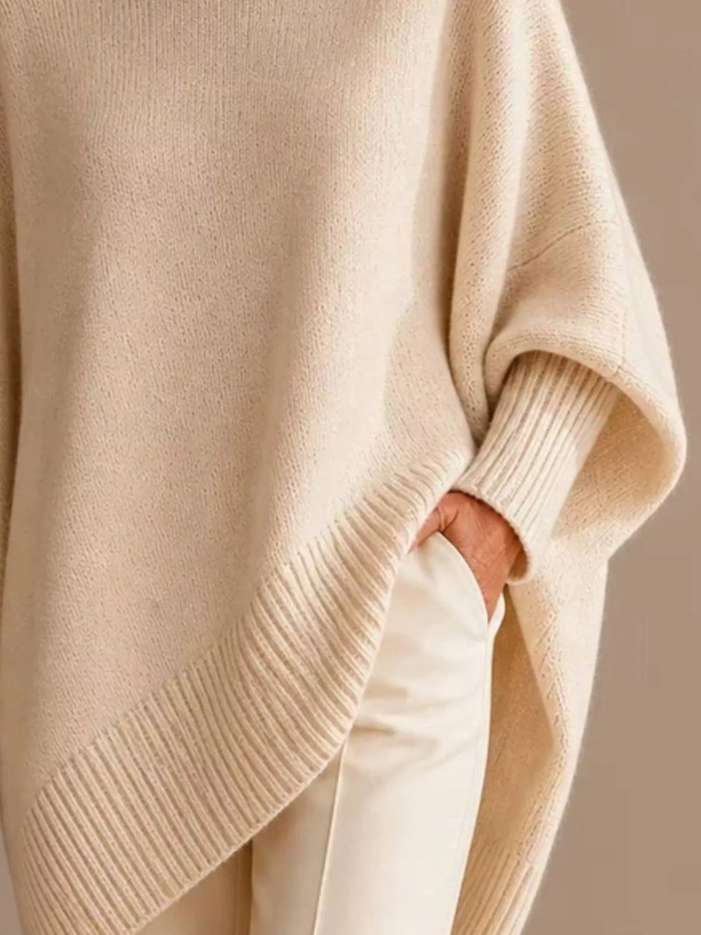 Oversized Batwing Sleeve Sweater (2)