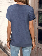 Half Button Short Sleeve Top (16)