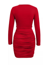 Ruched Cowl Neck Long Sleeve Mini Dress (14)