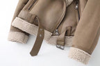 Fleece Autumn Winter Suede Fur Jacket Motorcycle photo 6