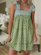 Floral Print Tie Shoulder Summer Dress (5)