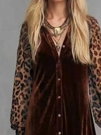 Leopard Velvet Button-down Maxi Dress (10)