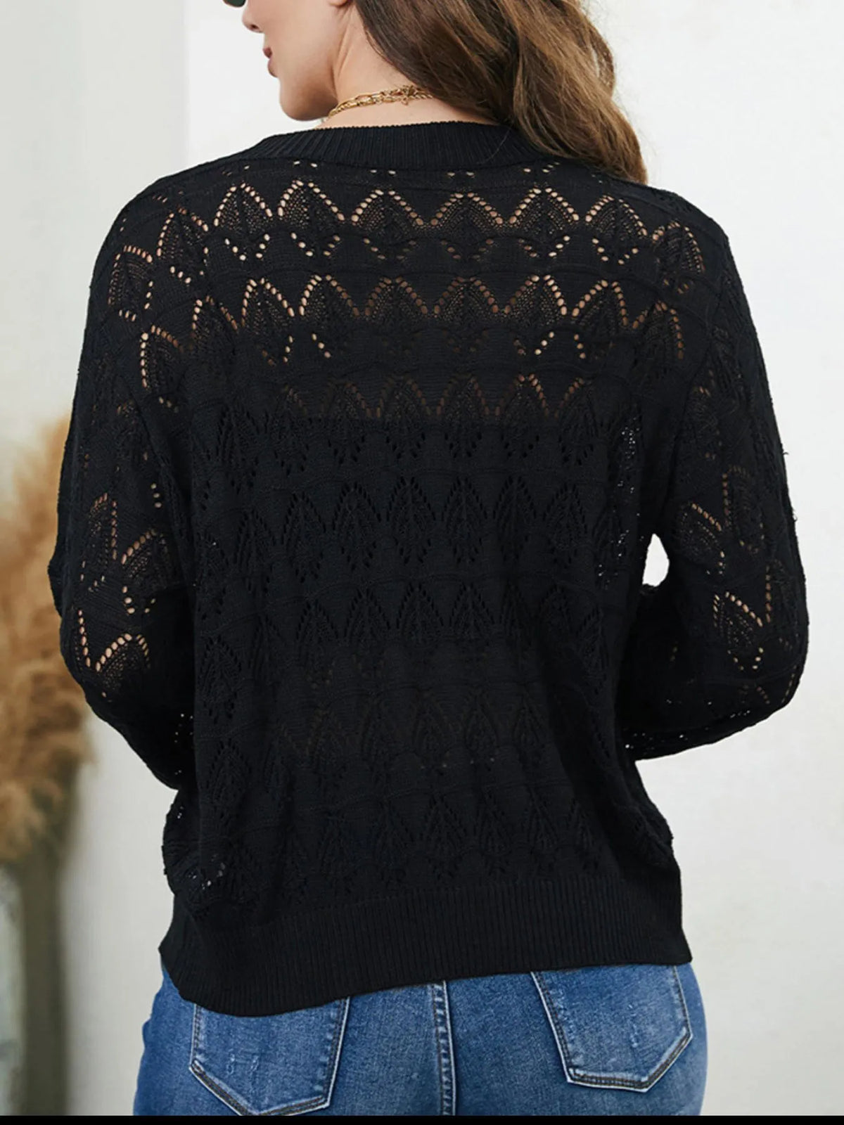 Openwork Button Up Cardigan (16)