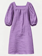 Square Neck Puff Sleeve Mini Dress (32)