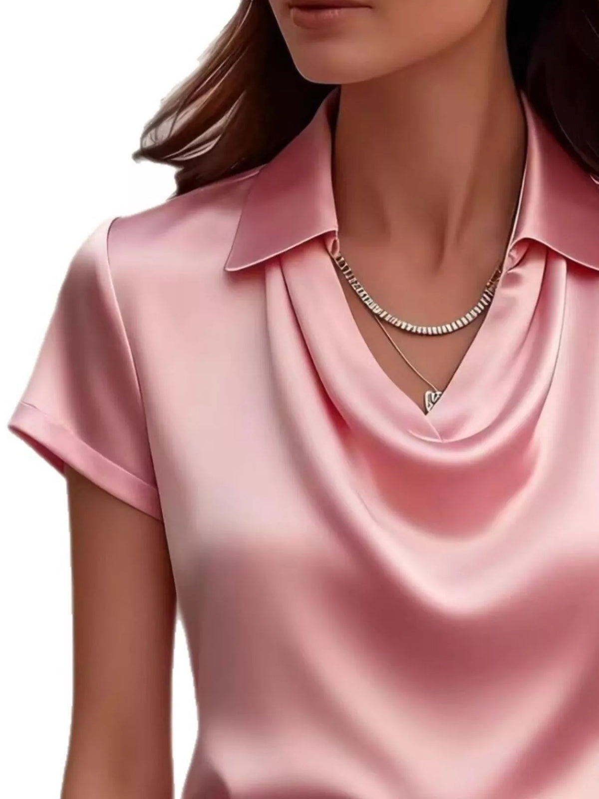 Full Size Satin Cowl Neck Blouse Plus (11)
