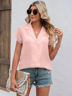 Button Up Collared Neck Short Sleeve Shirt (12)