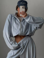 Zip-up Hoodie Joggers Set (19)