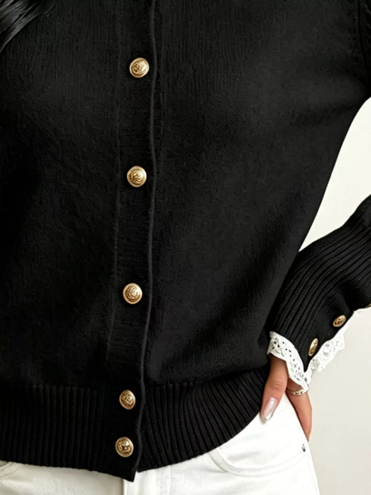 Lace Trim Mock Neck Sweater (9)