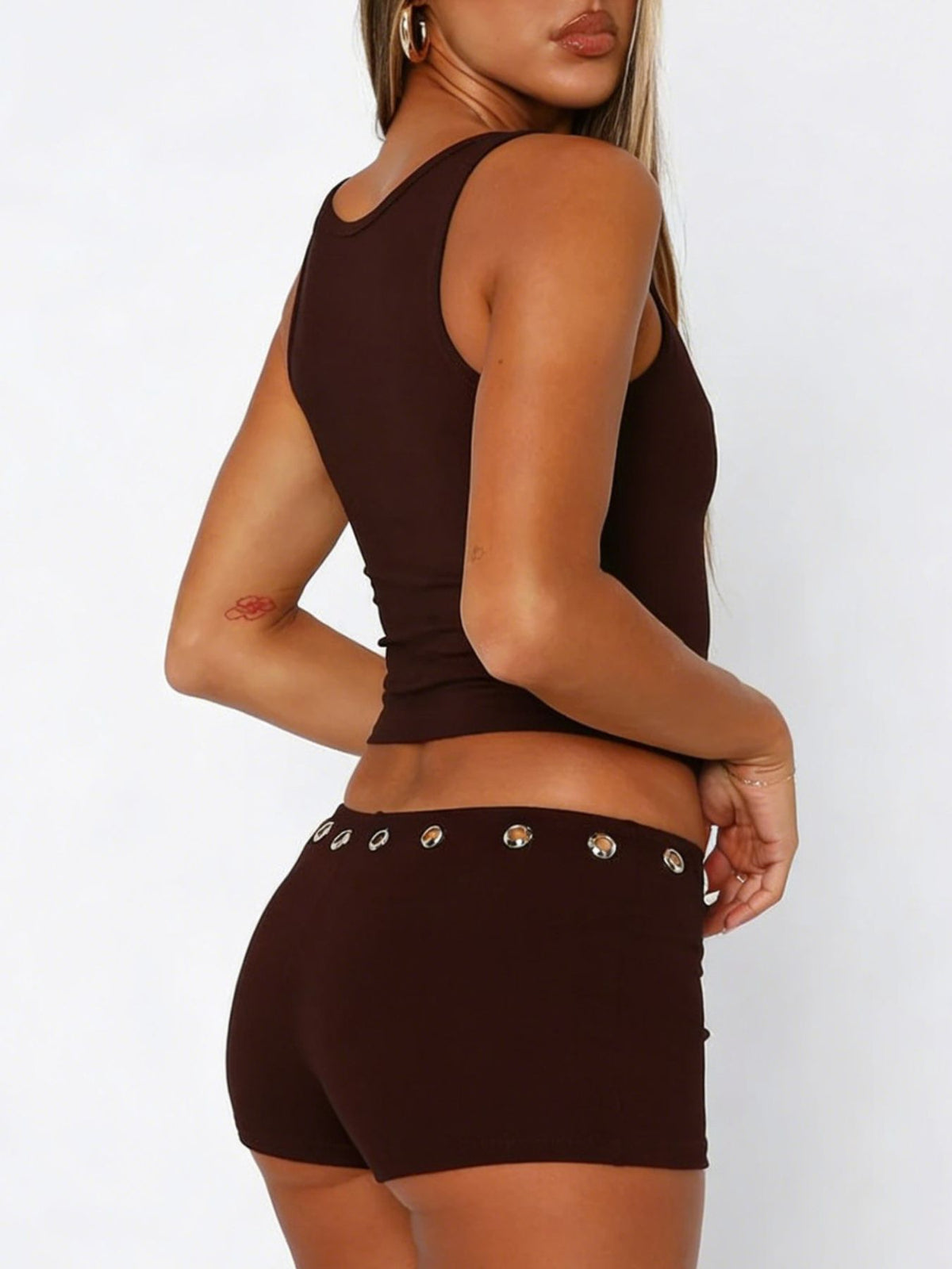 Wide Strap Tank Shorts Set (17)