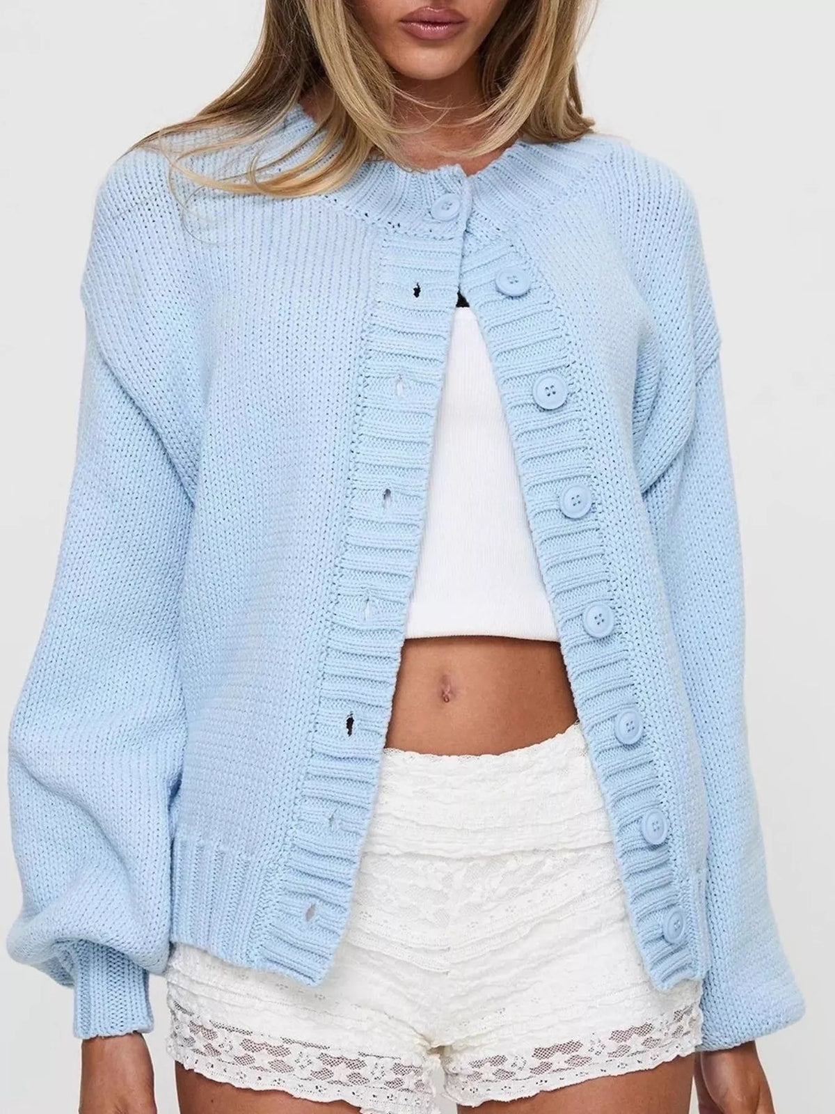 Chunky Knit Button-up Cardigan (5)