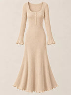 Button-front Ribbed Knit Maxi Dress (15)