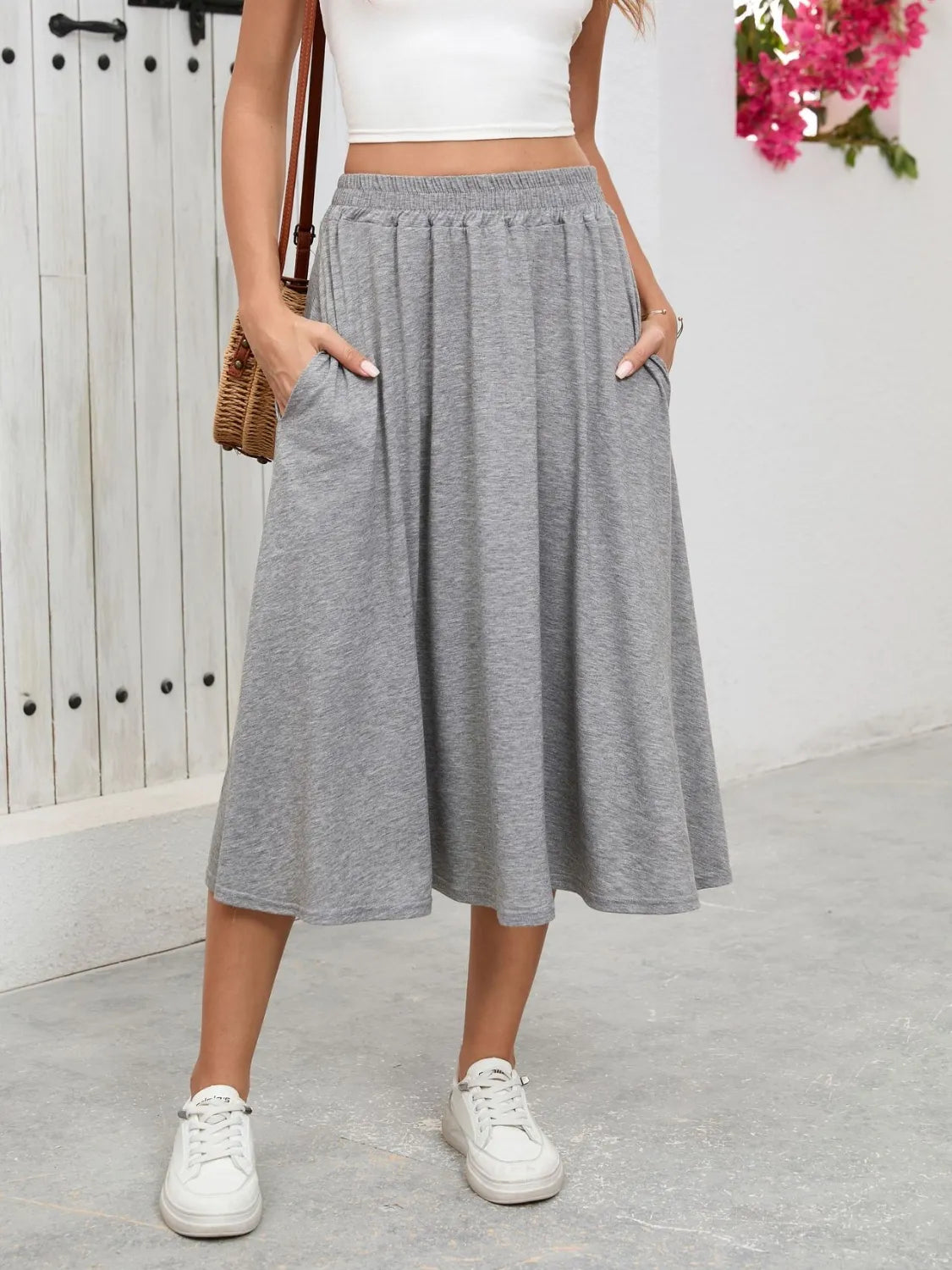 Elastic Waist Skirt Pockets (2)
