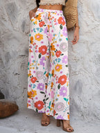 Drawstring Printed Wide Leg Pants (7)